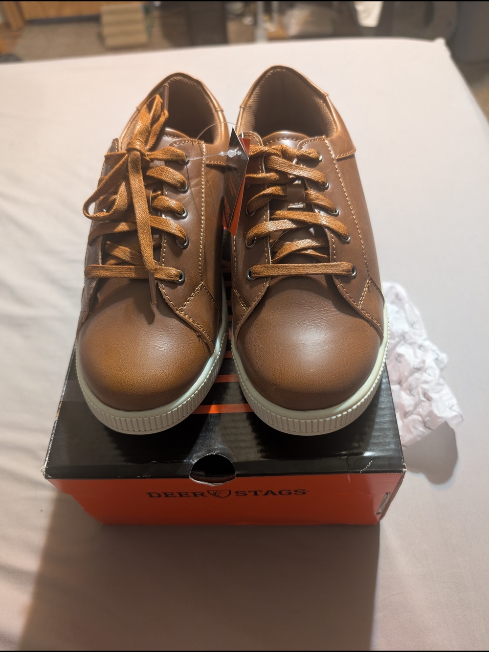 Deer Stags Boys Shoes Kane Size 5 With Memory Foam Inserts